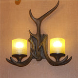 Rustic Antler Wall Sconce Lighting Fixture 2-lights