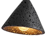Industrial Wabi-Sabi Volcanic Stone Pendant Light – Natural Lava Rock Hanging Lamp