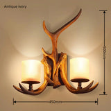 Rustic Antler Wall Sconce Lighting Fixture 2-lights