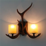 Rustic Antler Wall Sconce Lighting Fixture 2-lights