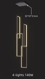 Multi-Frame Contemporary Rectangle 100cm*20cm Staircase Chandelier Adjustable High Ceiling Light