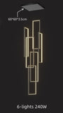 Multi-Frame Contemporary Rectangle 100cm*20cm Staircase Chandelier Adjustable High Ceiling Light