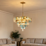Modern Square Murano Glass Chandelier – Luxury Geometric Inverted Pyramid Pendant Lighting