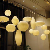 Modern White Silk Fabric Pendant Lamp Homestay Pendant Light Fixtures