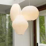 Modern White Silk Fabric Pendant Lamp Homestay Pendant Light Fixtures