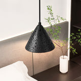 Industrial Wabi-Sabi Volcanic Stone Pendant Light – Natural Lava Rock Hanging Lamp
