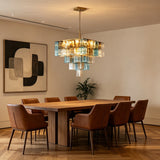 Modern Square Murano Glass Chandelier – Luxury Geometric Inverted Pyramid Pendant Lighting