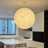 Modern Paper-Like Orb Pendant Lamp Light Fixture