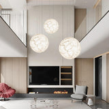 Modern Paper-Like Orb Pendant Lamp Light Fixture