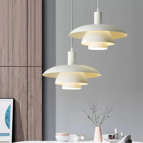 Pendant Light PH 4/3 Danish White Pendant Lamp by Poul Henningsen for Louis Poulsen