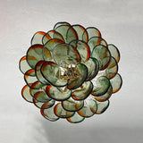 Murano Glass Chandelier – Art Deco Linear Pendant Light with Textured Gradient Glass Petals