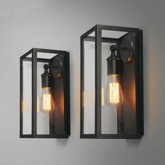 Rectangular Contemporary  Wall Sconce with Clear Glass