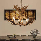 Rustic Faux Antler Chandelier - 8-Light Lodge Style Ceiling Fixture