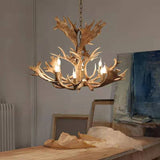 Rustic Faux Antler Chandelier - 8-Light Lodge Style Ceiling Fixture