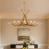 Rustic Faux Antler Chandelier – Vintage Resin Deer Horn Pendant Lighting