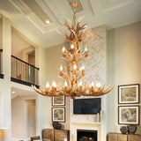 Rustic Faux Antler Chandelier – Vintage Resin Deer Horn Pendant Lighting