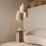 Rustic Textured Polystyrene Wabi-Sabi Pendant Light