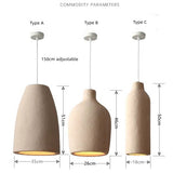 Rustic Textured Polystyrene Wabi-Sabi Pendant Light