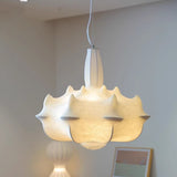 Sculptural Bloom Silk Fabric Pendant Light