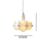 Sculptural Bloom Silk Fabric Pendant Light