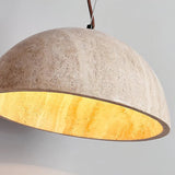 Modern Natural Travertine Dome Pendant Light