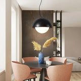 Modern Natural Travertine Dome Pendant Light