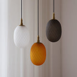Modern Simple Glass Chandelier Cocoon Shape Mini Pendant Lighting