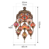 The Ottoman Empress 11-Globe Handcrafted Mosaic Chandelier – Exquisite Stained Glass Cascading Pendant Ceiling Fixture