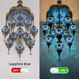 The Ottoman Empress 11-Globe Handcrafted Mosaic Chandelier – Exquisite Stained Glass Cascading Pendant Ceiling Fixture