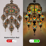 The Ottoman Empress 11-Globe Handcrafted Mosaic Chandelier – Exquisite Stained Glass Cascading Pendant Ceiling Fixture