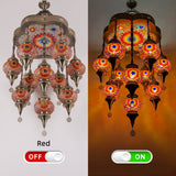 The Ottoman Empress 11-Globe Handcrafted Mosaic Chandelier – Exquisite Stained Glass Cascading Pendant Ceiling Fixture