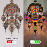 The Ottoman Empress 11-Globe Handcrafted Mosaic Chandelier – Exquisite Stained Glass Cascading Pendant Ceiling Fixture