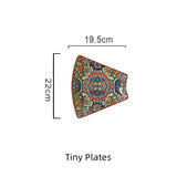 Boho Ceramic Dinner Plates Red Set  Tableware Dinnerware Set Hand-painted Printed Underglaze Ceramic Tableware