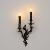 Traditional French Copper Candlestick Wall Sconce Lamp For Living Room