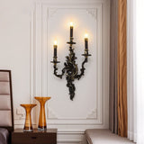 Traditional French Copper Candlestick Wall Sconce Lamp For Living Room