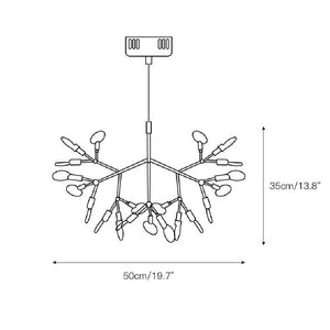 Unique Firefly Branched Sputnik Pendant Light Chandelier Ambient Light Candle Style LED
