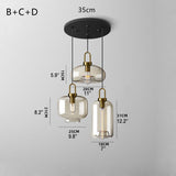 Various Color&Shape Glass Pendant Light Multi Lighting Amber Glass Shade Brass Holder Large Ceiling Lights Fixtures