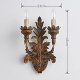 Vintage Distressed Bronze/Silver Metal Wall Sconce with Ornate Foliage Relief
