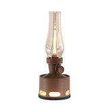 Vintage LED Oil Lamps Lantern Table Lamp 10-Way Dimmable Night Light Flameless Kerosene Oil Lantern BlowTilt Off
