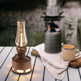 Vintage LED Oil Lamps Lantern Table Lamp 10-Way Dimmable Night Light Flameless Kerosene Oil Lantern BlowTilt Off