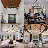 Wagon Wheel Chandelier 70"