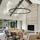 Wagon Wheel Chandelier 70"