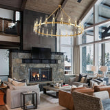 Wagon Wheel Chandelier 70"