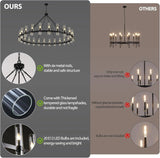 Wagon Wheel Chandelier 70"