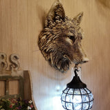 Retro Wolf's Head Decorative Wall Lamp Modeling Sconce Fixture