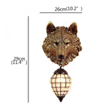 Retro Wolf's Head Decorative Wall Lamp Modeling Sconce Fixture