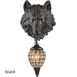 Retro Wolf's Head Decorative Wall Lamp Modeling Sconce Fixture