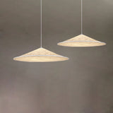 Woven Cone Art Silk Fabric Pendant Light