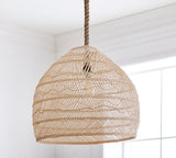 Woven Dome Rattan Pendant Light Vintage Hanging Lamp Shades Natural Twine