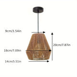 Hand-Woven Jute Rope Tapered Chandelier - Farmhouse Style